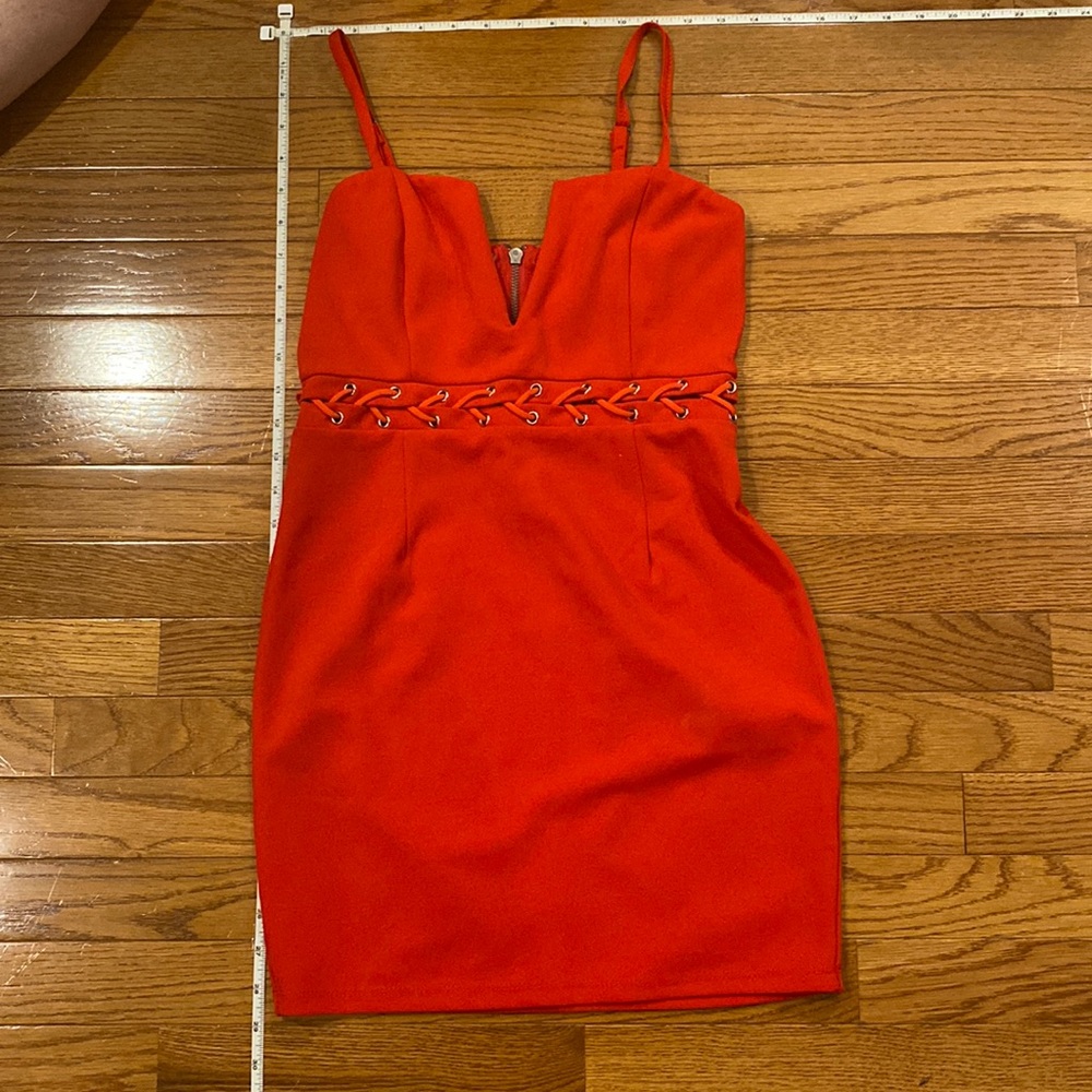 Red, mini, club dress (runs small)